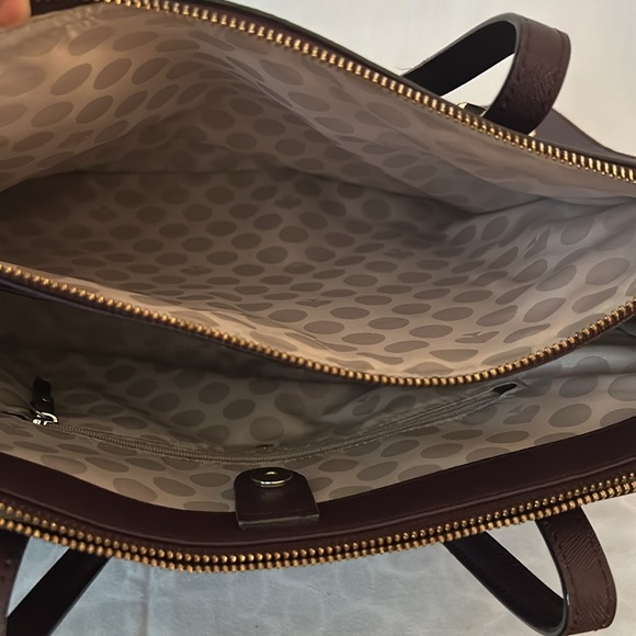 Kate Spade Luxurious Dark Wine Purple Large Leather Tote Bag 🌸🌸 - Picture 8 of 13